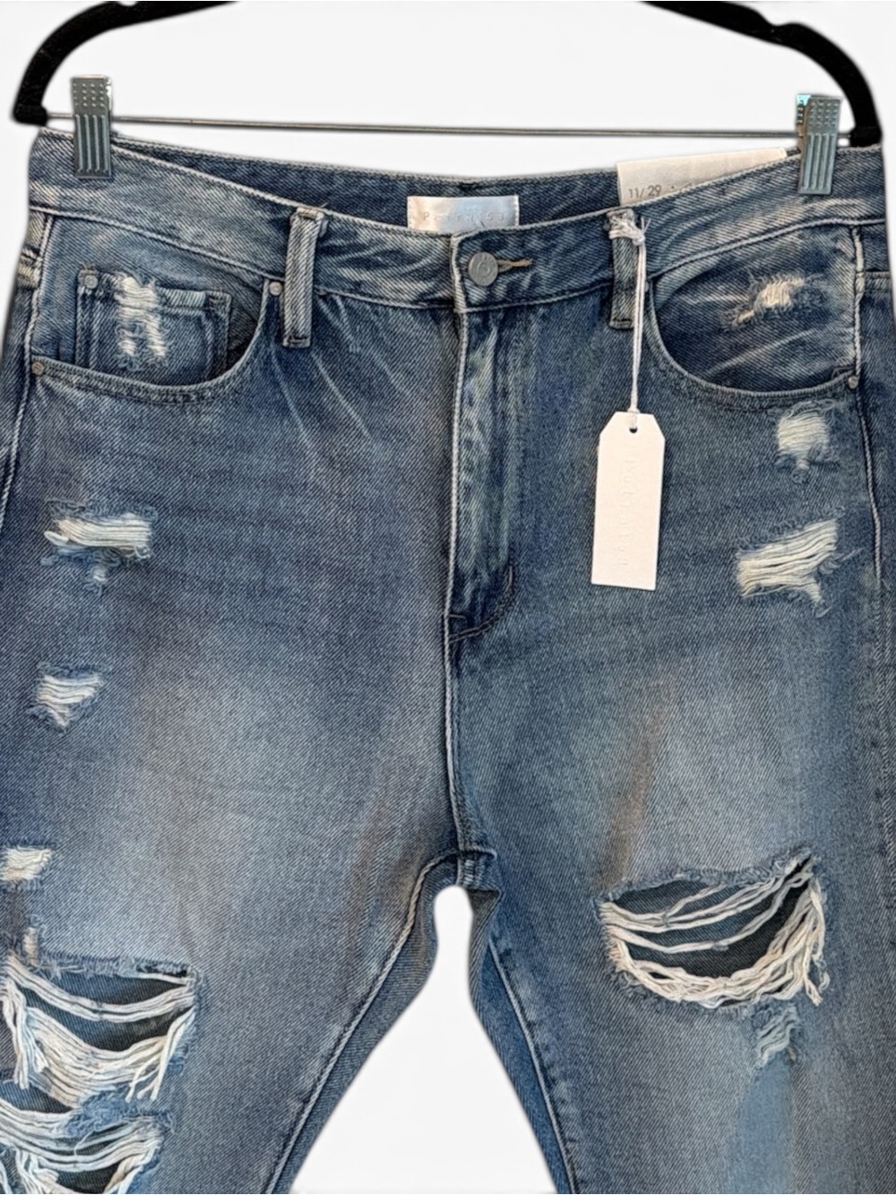 Petra Cropped Jeans size 11/29 Medium Blue Wash Distressed High Rise NWT - Picture 5 of 15